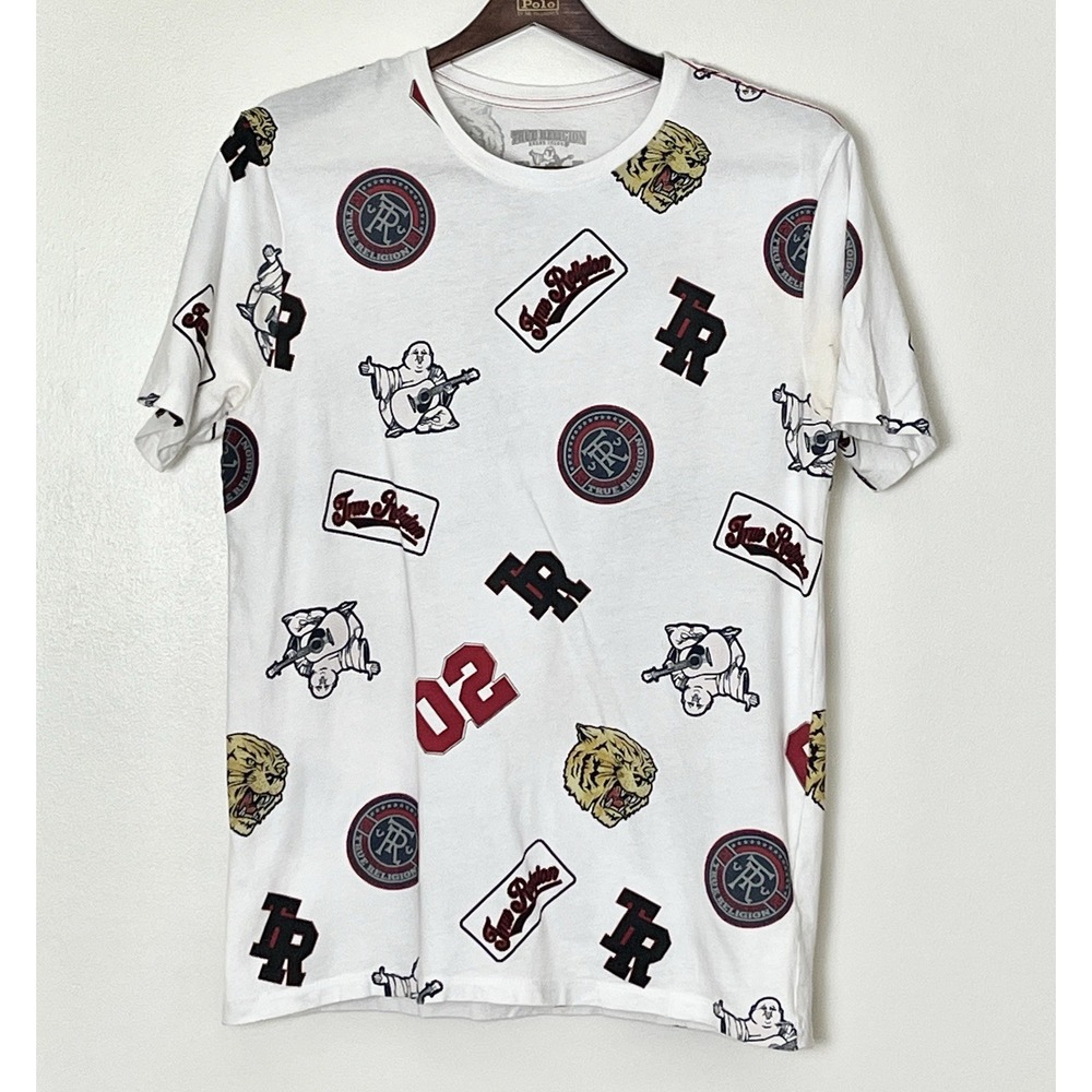 True Religion Jeans Patch T-Shirt Men's Small Hip Hop Streetwear